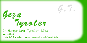 geza tyroler business card